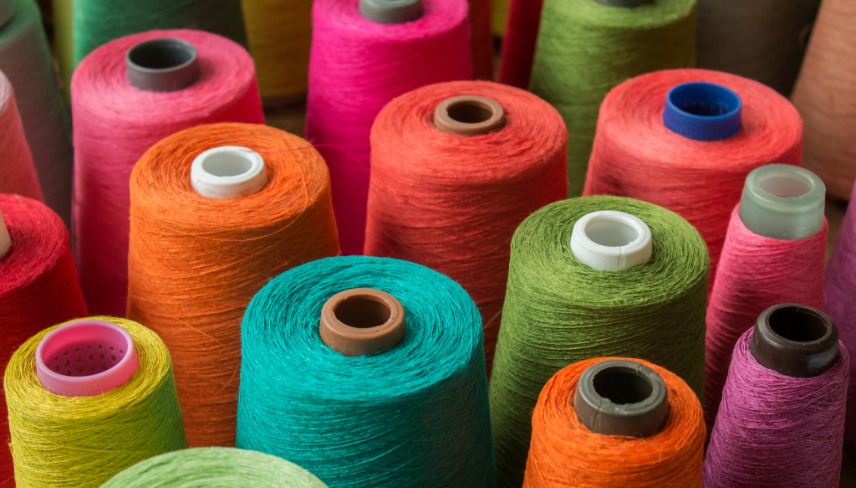 Colorful yarn on spool